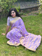 Parrot green silk blouse with Jewel Neck handworks