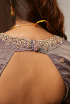 Lavender tissue handmade lehenga with blouse