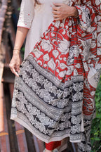 Cream cotton 3 piece Kurti set