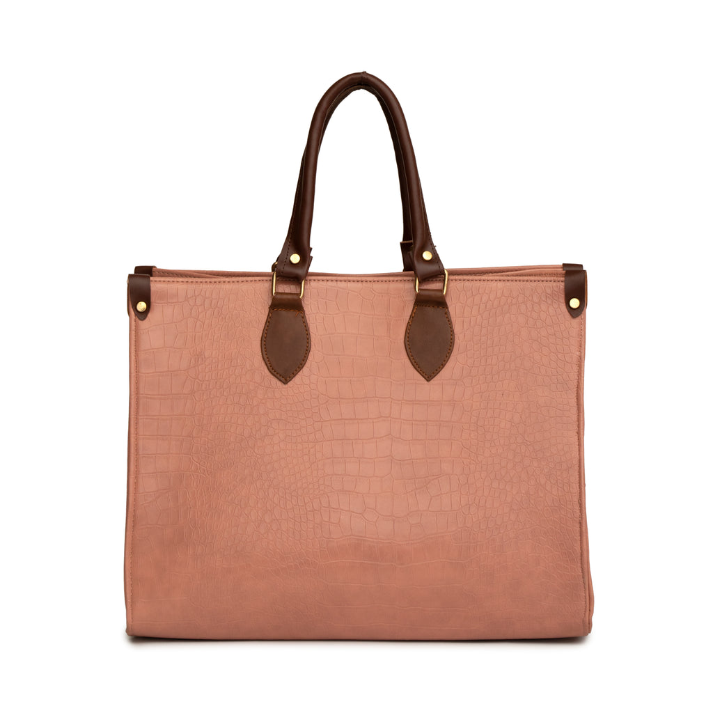 Women brown textured shoulder twin office bag
