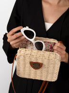 Cream jute women outing bag
