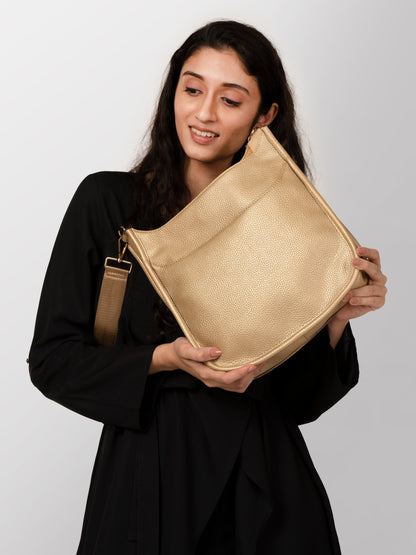 Golden textured women stylish bag