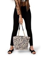 Women white tiger velvet fashion bag