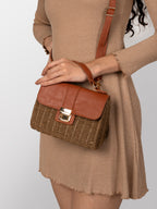 Coffee Brown jute women hand bag