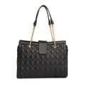 Women black textured office & fashion bag