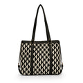 Black & white Women matrix textured office bag
