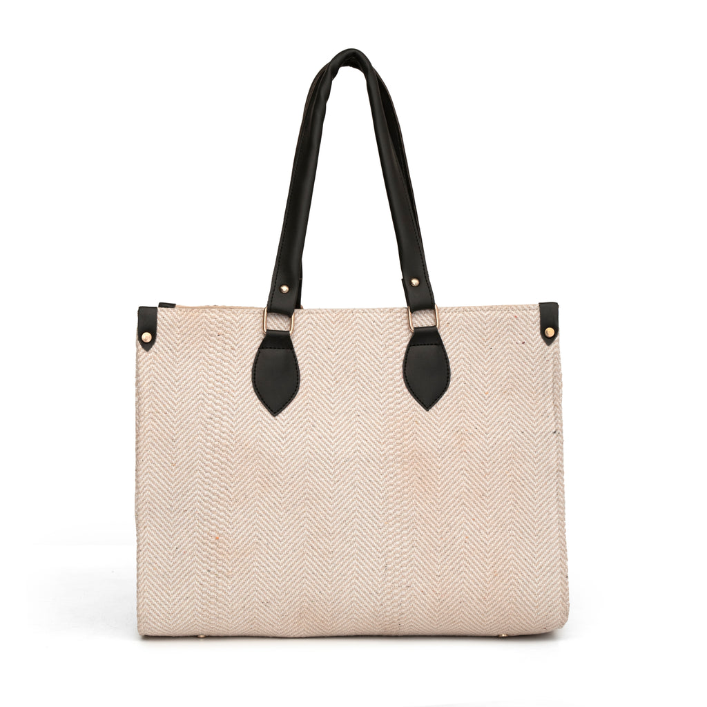 Women cream jute office bag