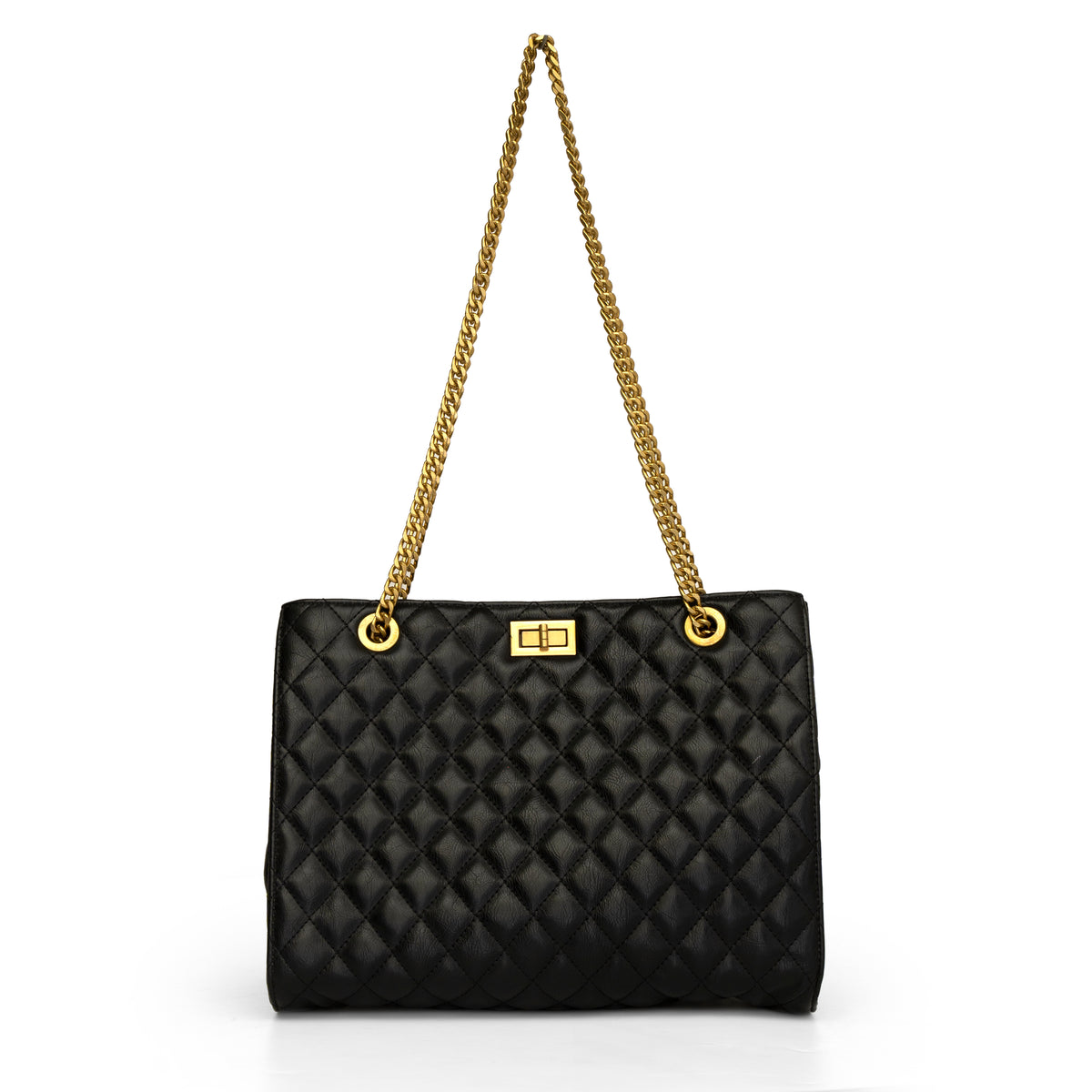 Women black textured office bag