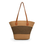 Jute brown Women textured fashion bag