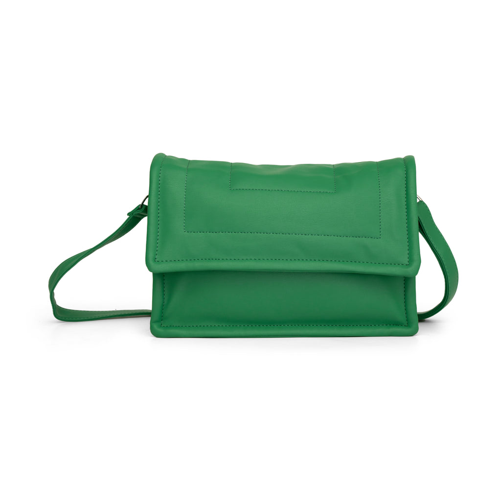 Women green solid sling bag