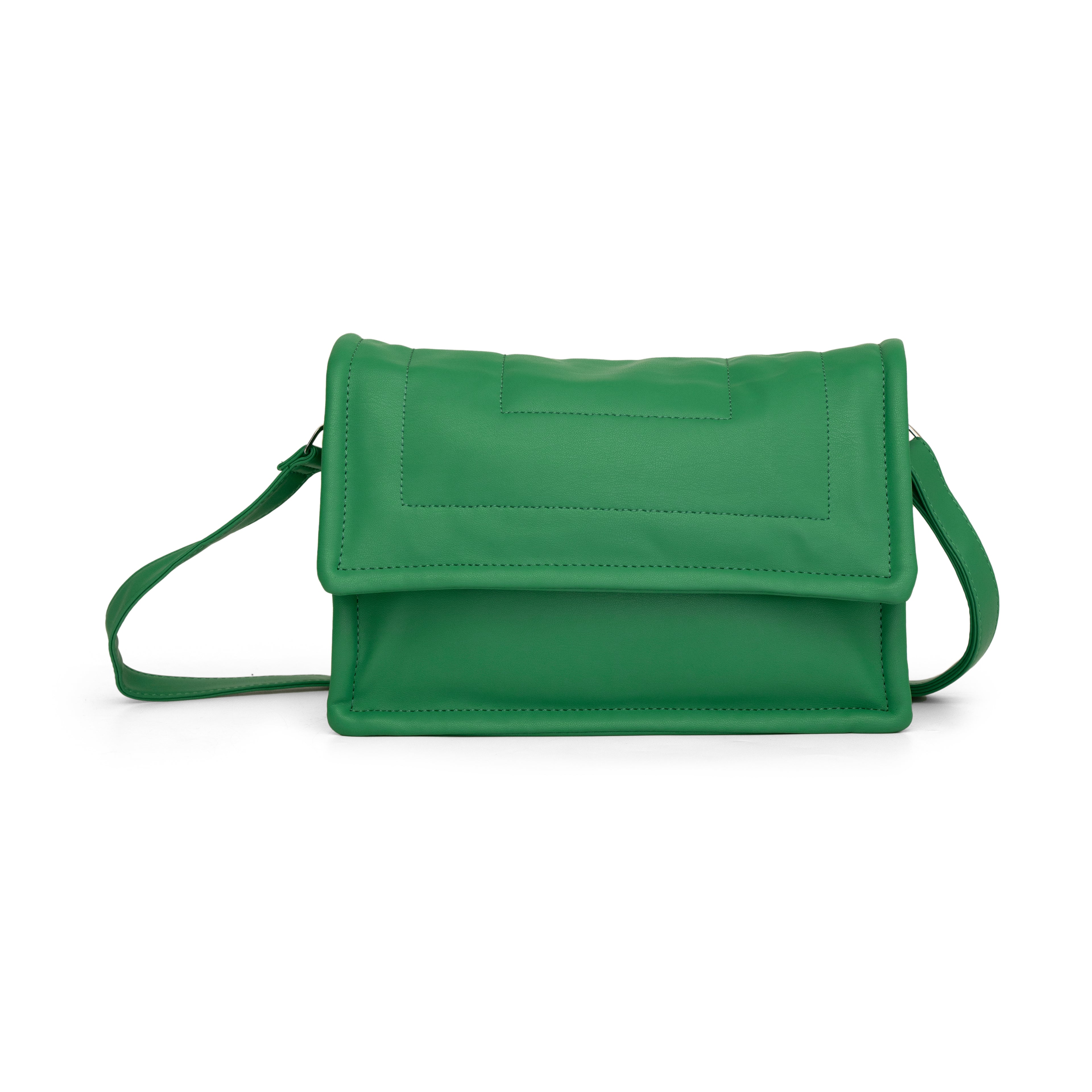 Women green solid sling bag