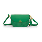 Women textured green shoulder bag