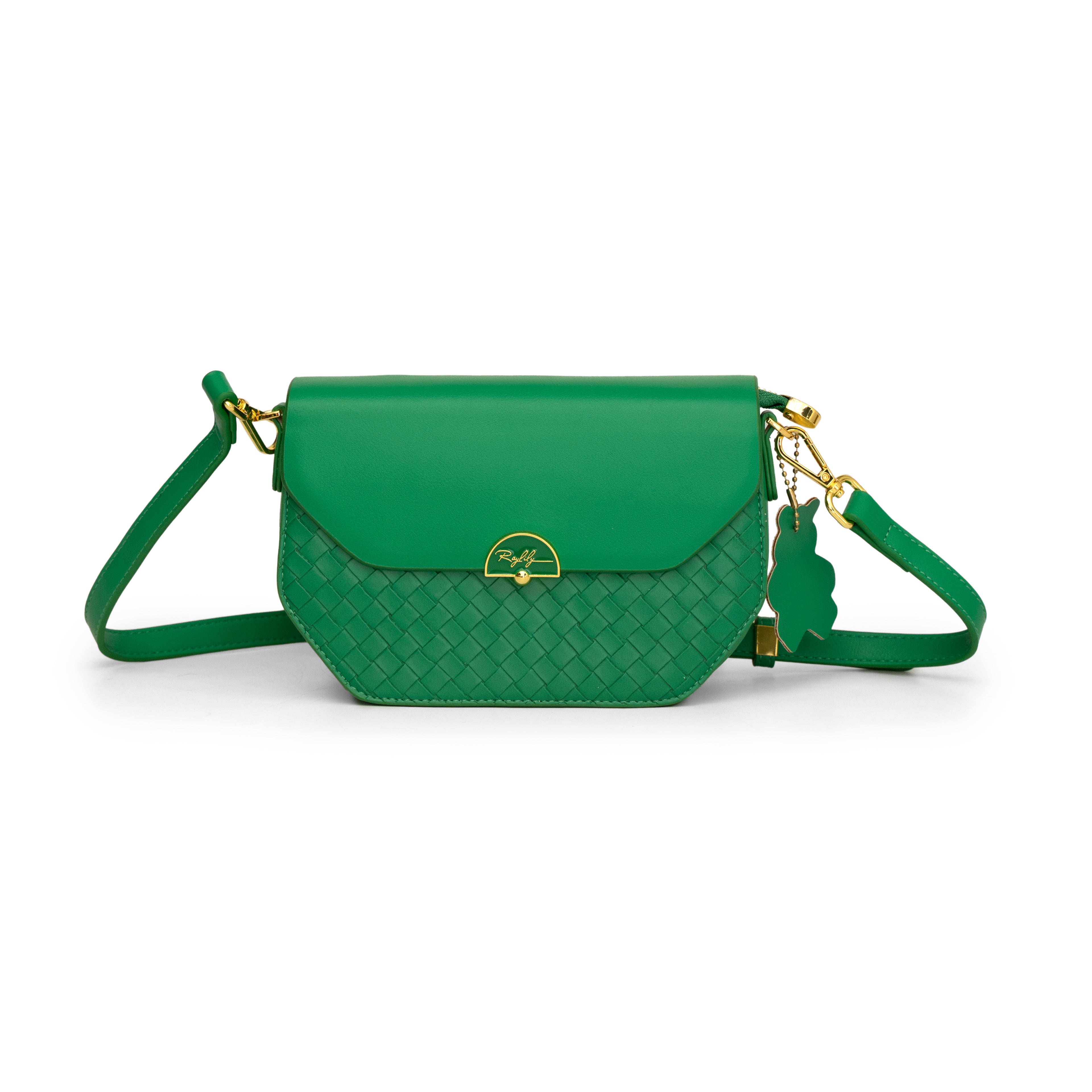Women textured green shoulder bag