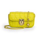 Women textured lime sling bag