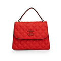 Women red textured fashion bag
