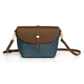 Women blue & brown printed fashion bag