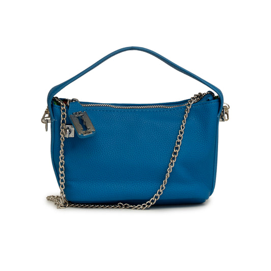 Women blue textured sling hand bag