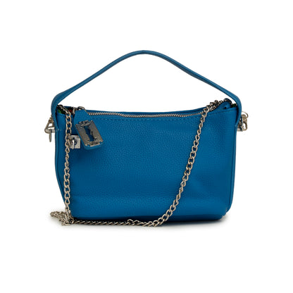 Women blue textured sling hand bag