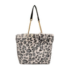 Women white tiger velvet fashion bag