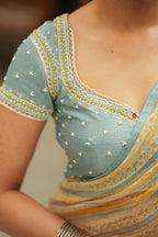 Dusty blue heavy hand work blouse (only blouse)
