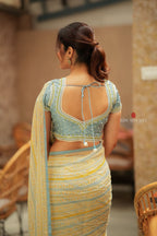 Dusty blue heavy hand work blouse (only blouse)