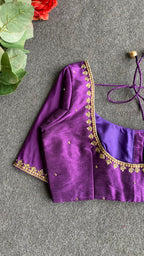 Purple silk heavy hand worked blouse