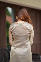 Silver tissue JEWEL NECK kurti