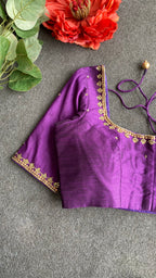 Purple silk heavy hand worked blouse