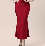 Red velvet Shimmer/satin women saree shape wear