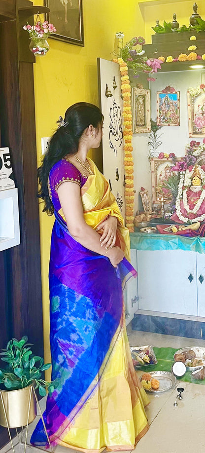 Orange silk heavy hand worked blouse