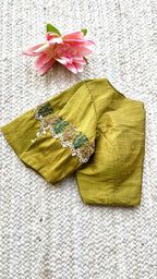 Fenugreek yellow silk hand made blouse