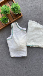 White crochet embroidery hand worked blouse