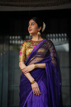 Purple gold embroidery lehenga