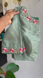 Pista silk floral intricate hand worked blouse