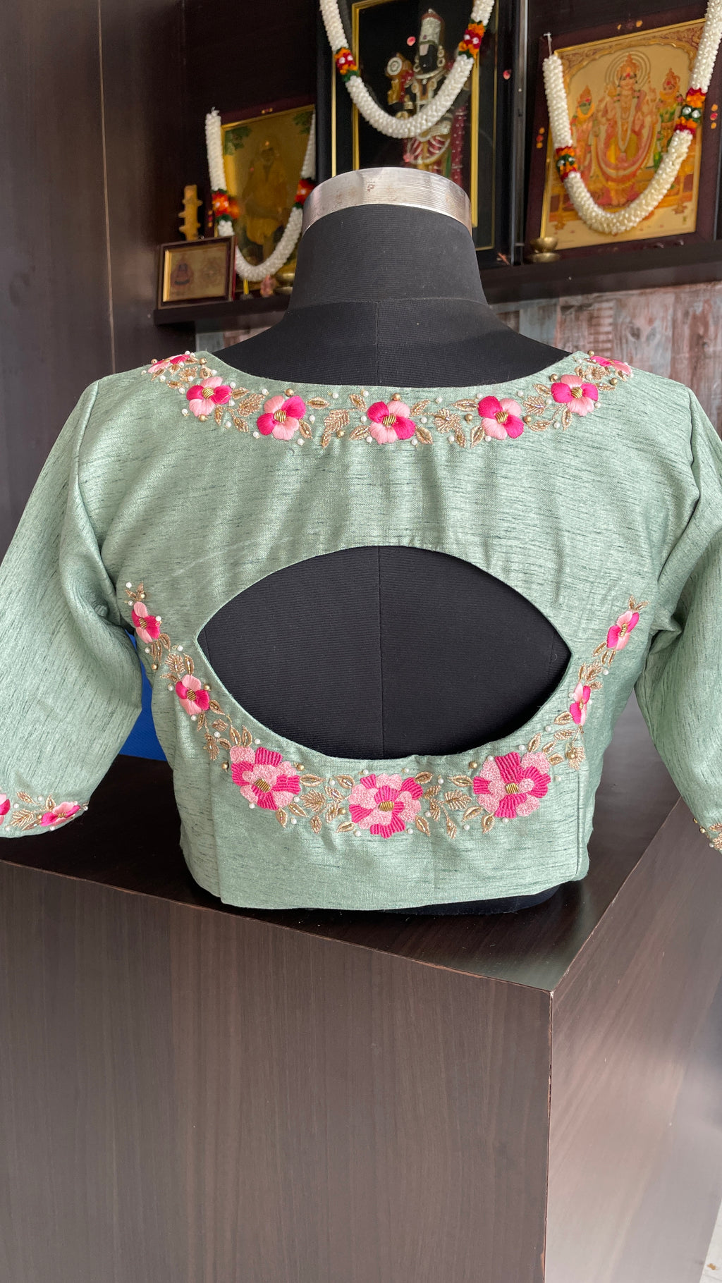 Pista silk floral intricate hand worked blouse