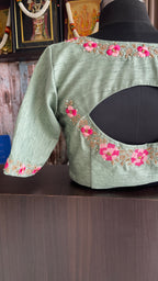 Pista silk floral intricate hand worked blouse