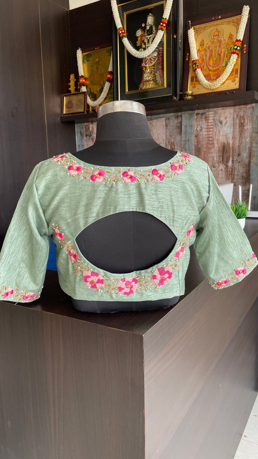 Pista silk floral intricate hand worked blouse