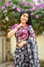 Pink silk hand embroidery work blouse