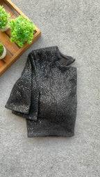 Black sequins embroidery blouse
