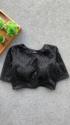 Black sequins embroidery blouse