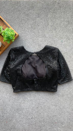 Black sequins embroidery blouse