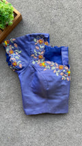 Blue silk hand worked blouse