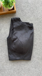 Black silk sleeveless blouse