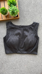 Black silk sleeveless blouse