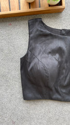 Black silk sleeveless blouse