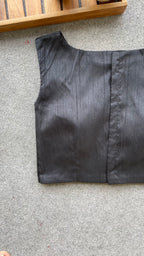 Black silk sleeveless blouse