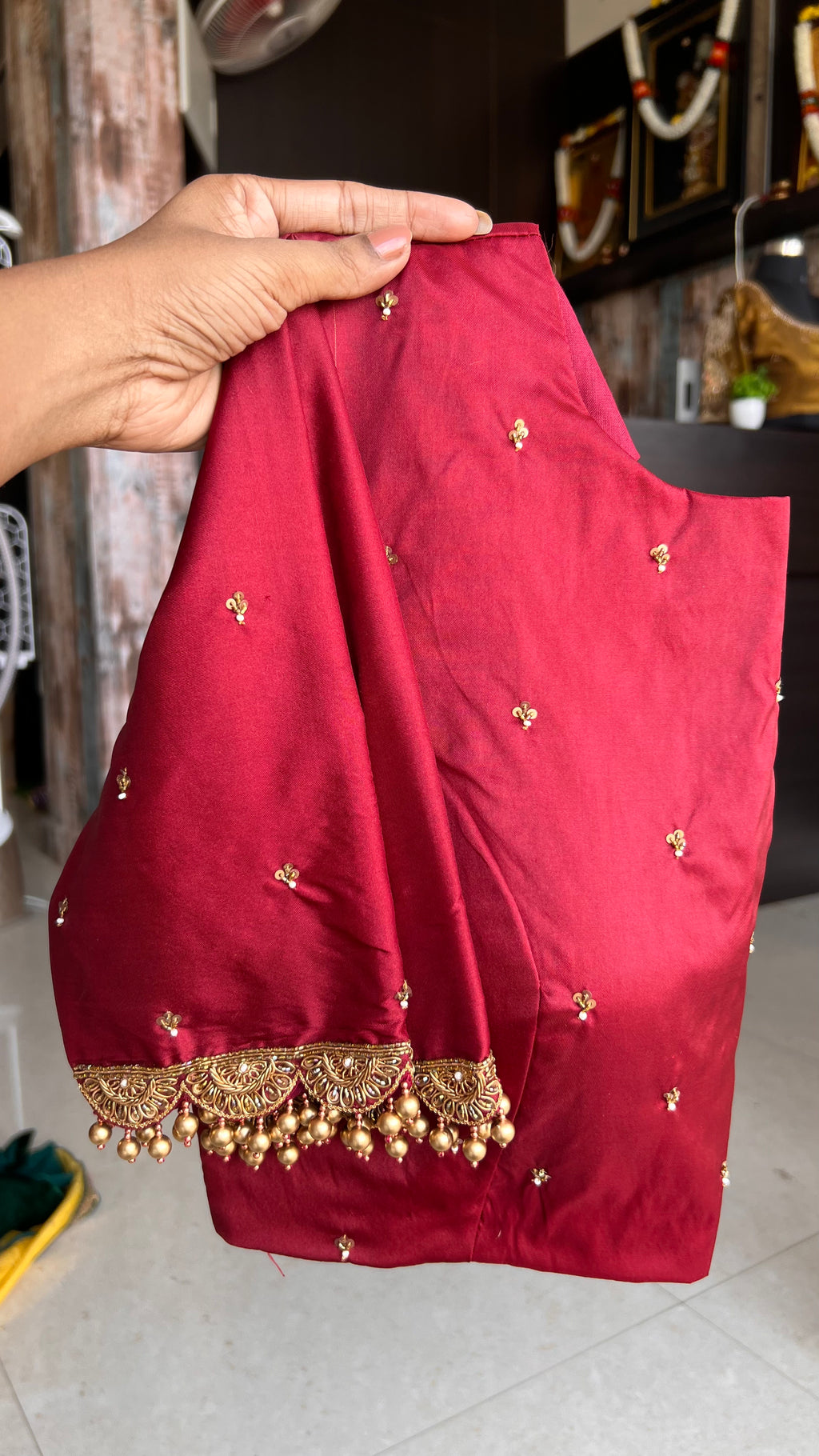 Silk blouse hand work design 1027