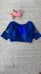 Blue silk hand made blouse