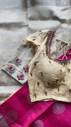 Silk blouse hand work design 1003