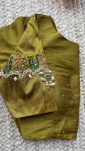 Fenugreek yellow silk hand made blouse